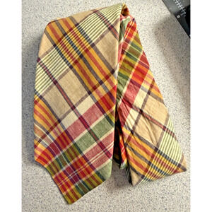 Vintage 1970 Rooster Ruffler Plaid Tie necktie Preppy Classic cotton EVC